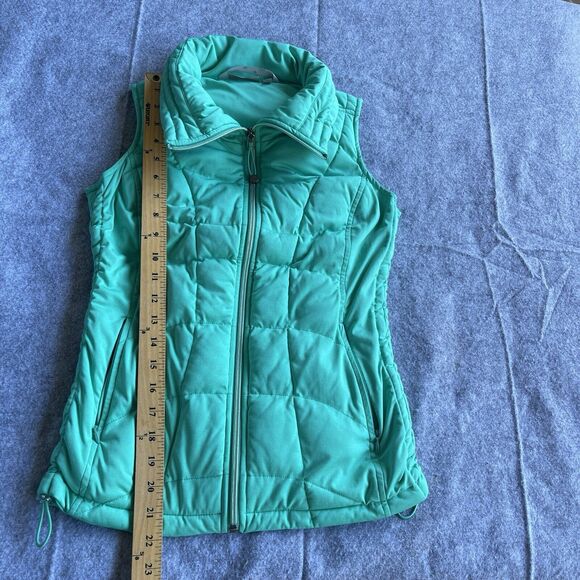 Athleta Puffer Vest Womens XXS Green Full Zip Zipper Pockets Colorful Quilted - Picture 12 of 13